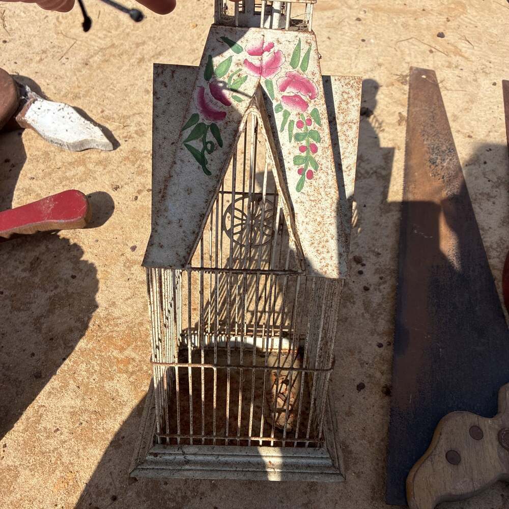 Vintage‎ Architectural Metal Bird Cage